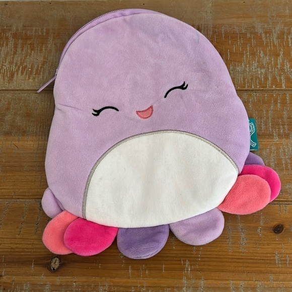 Squishmallows Little Octopus Purple Little Purse 8" Zip Closure Cute Nautical - Picture 1 of 7